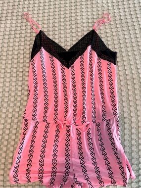 Pink Lace-Trim Heart Romper - Women Intimates & Sleepwear